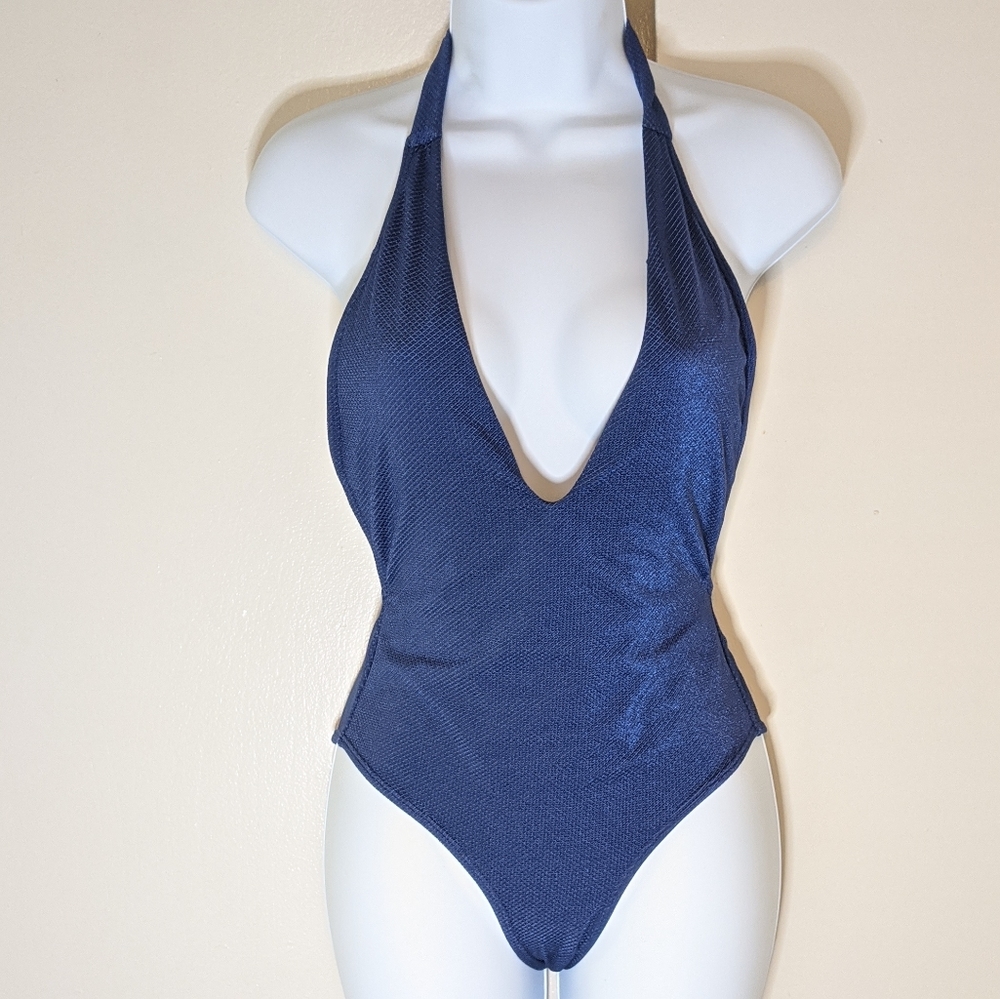 Peixoto Blue One Piece Swimsuit Small